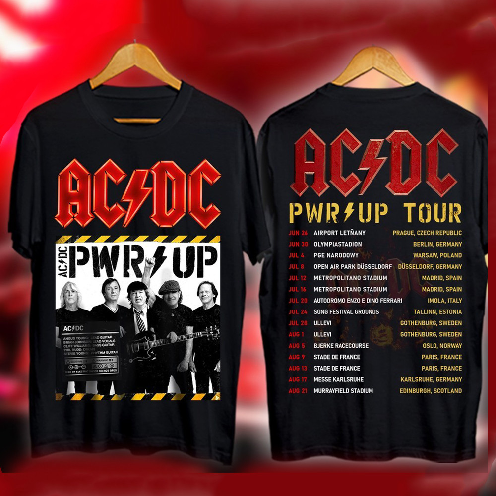 AC'DC Pwr Up Europe Tour Tour 2025 Shirt AC'DC Power Up Europe Tour Merch Gifts For Fans-1