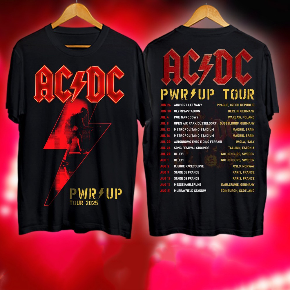 AC'DC Pwr Up Europe Tour Tour 2025 T-Shirt AC'DC Power Up Europe Tour Collect Merch Gifts-1