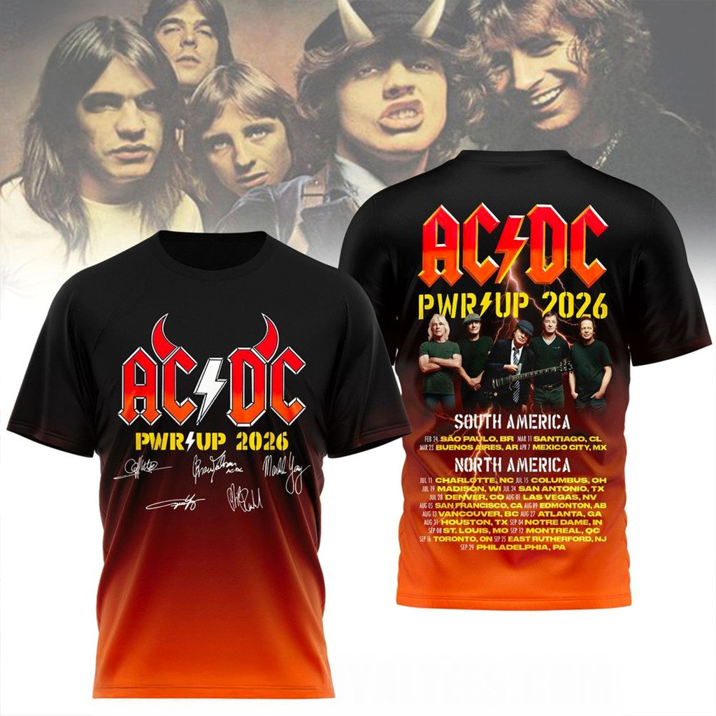 ACDC Pwr Up Tour 2026 T-Shirt ACDC Merch Christmas Presents For Music Fans-1