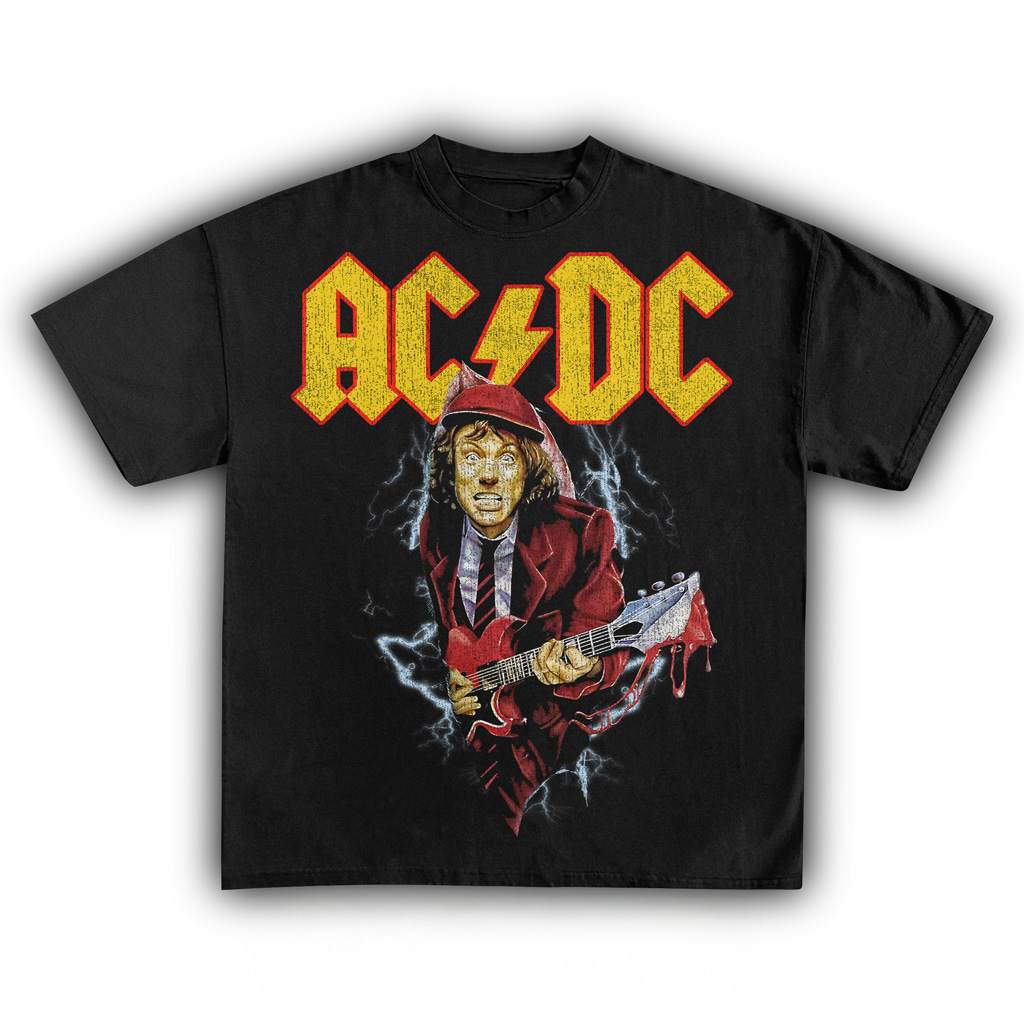 ACDC Vintage T-Shirt White ACDC Merch Christmas Presents For Music Lovers-1