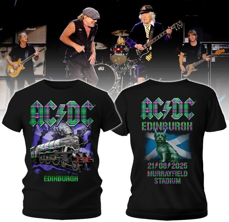 ACDC World Tour 2025 Edinburgh Murrayfield Stadium T-Shirt Fan Concert Tour Merch Clothing-1
