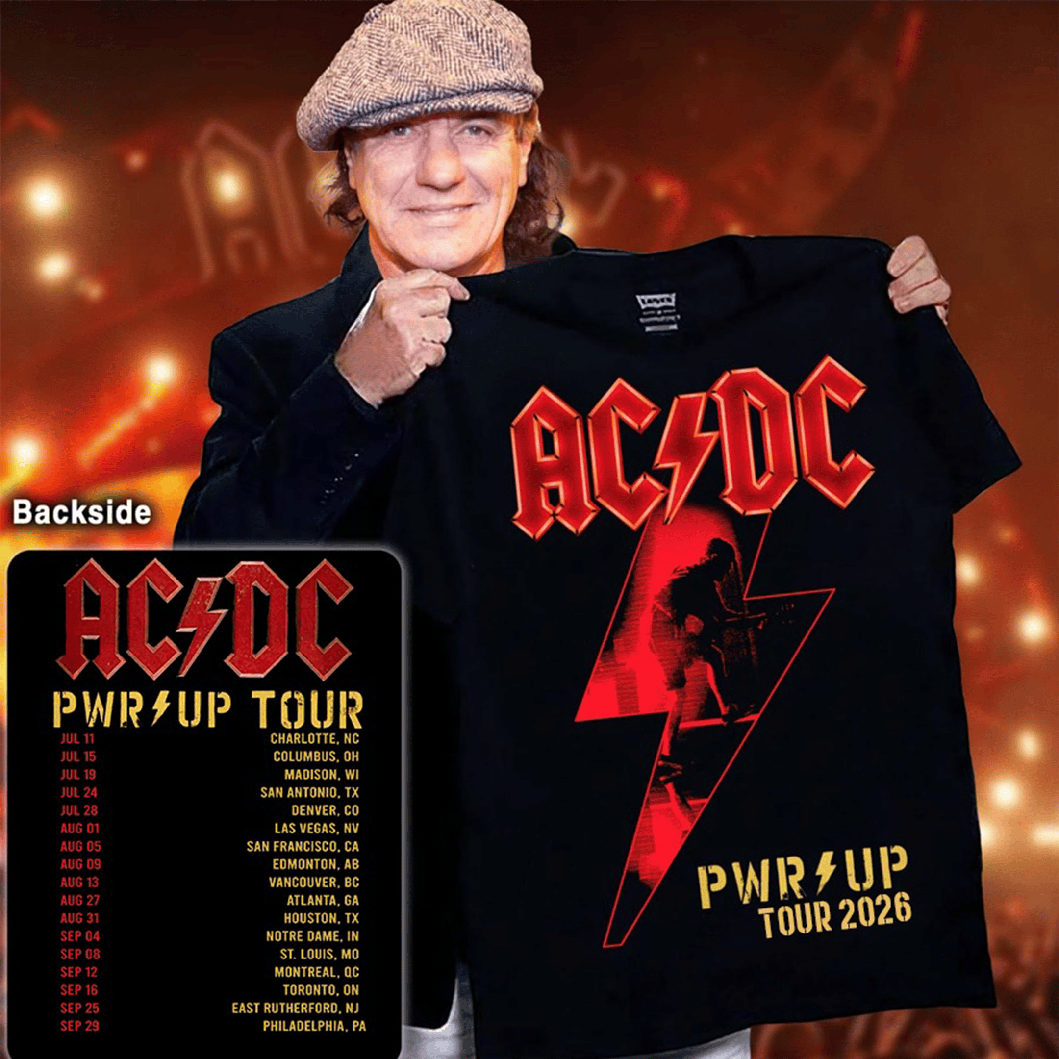ADCD North America Pwr Up Tour 2026 T-Shirt Tracklist Shirt Concert Gifts For ADCD Lovers-1