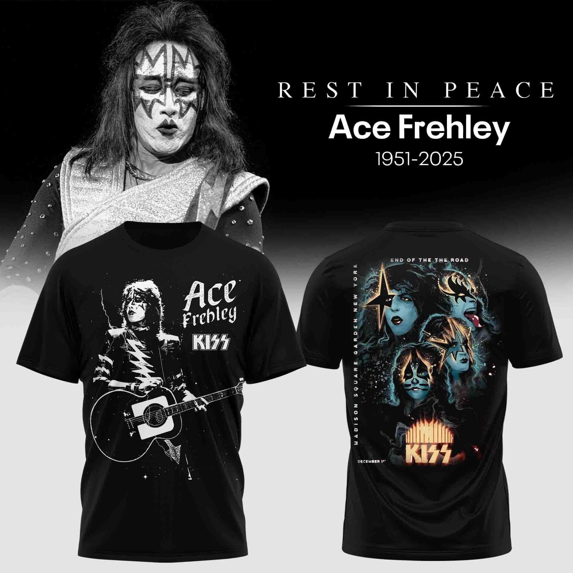 Ace Frehley Kiss T-Shirt End Of The Road Tour Shirt Ace Frehley Merch Gifts For Fans-1