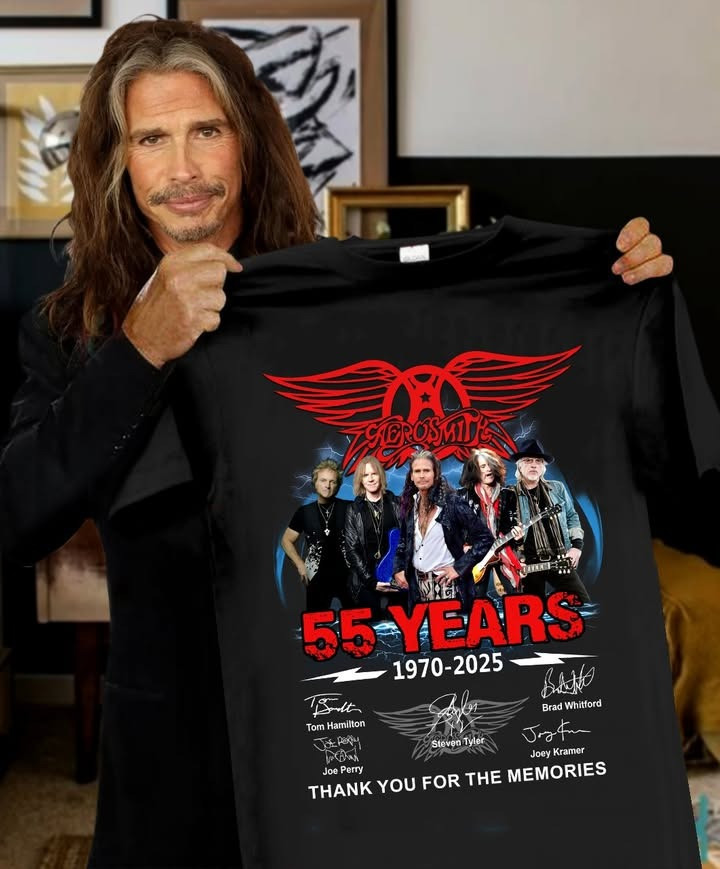 Aerosmith 55 Years 1970 2025 T-Shirt Fans Merch Gifts Thank You For The Memories-1