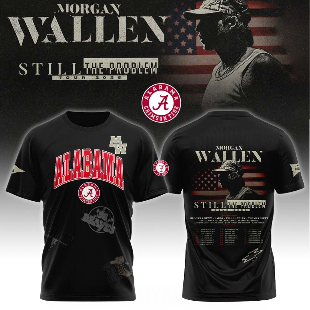 Alabama Football x Morgan Wallen Still The Problem Tour 2026 T-Shirt Alabama Crimson Tide Merch-1