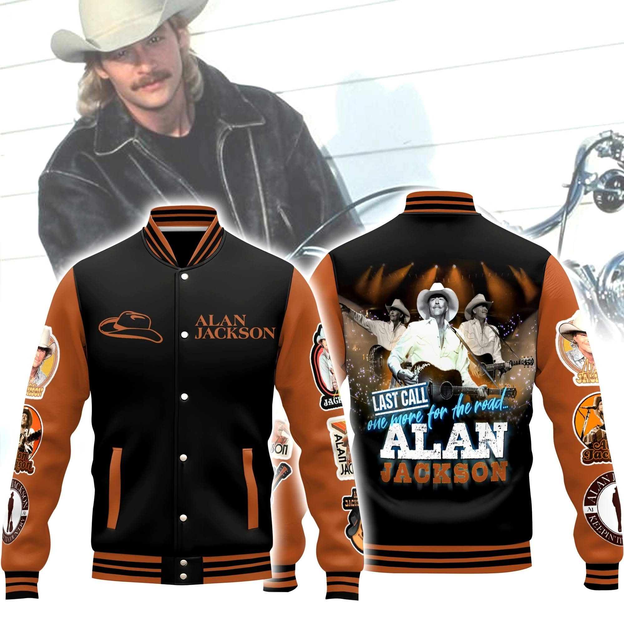 Alan Jackson Last Call One More For The Road Varsity Jacket Merch Best Gifts For Fans-1
