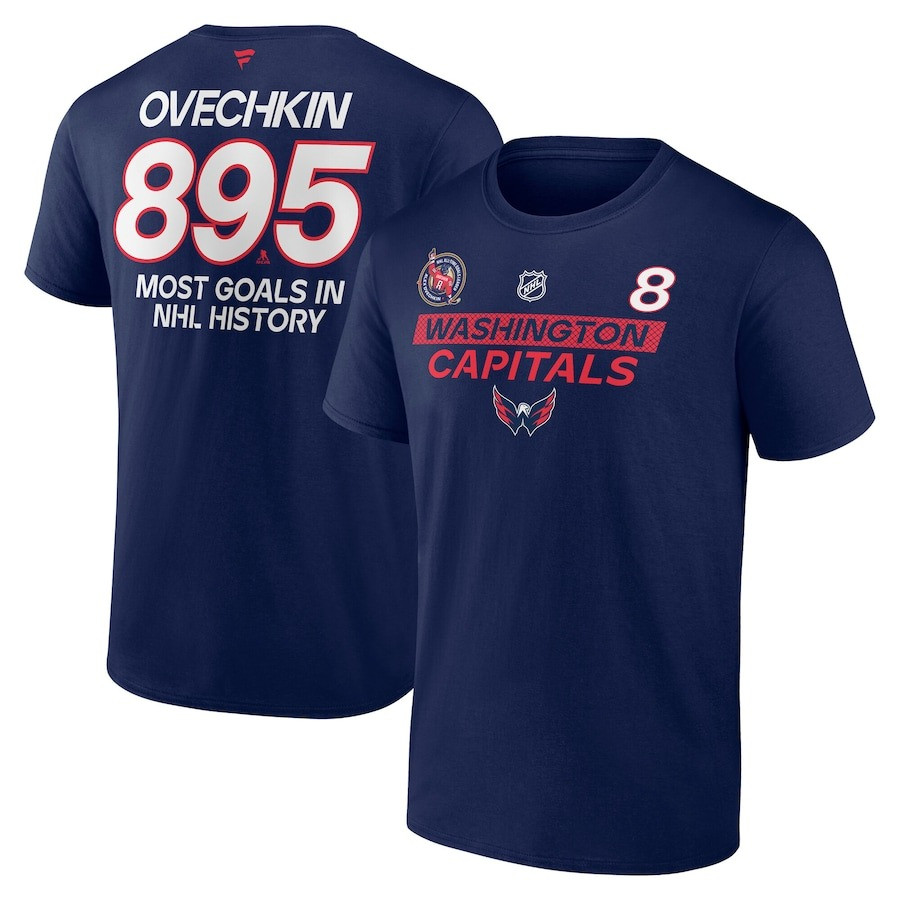 Alex Ovechkin 895 Shirt Mens Most Gold IN NHL History Washington Capitals Hockey Fan Gifts-1