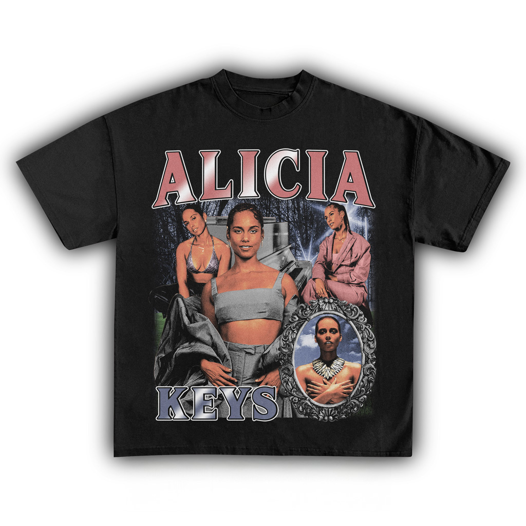 Alicia Keys Black T-Shirt Alicia Keys Merch Presents For Music Lovers-1