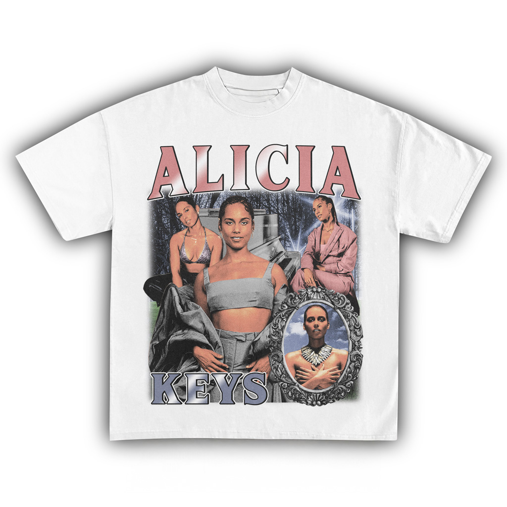 Alicia Keys White T-Shirt Alicia Keys Merch Best Gifts For Music Lovers-1