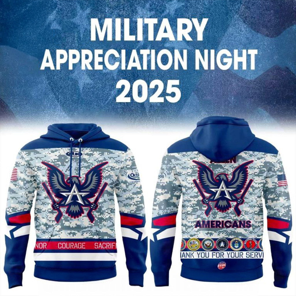 Allen Americans x Military Appreciation Night Hoodie Americans Merch Christmas Gifts For Dad-1