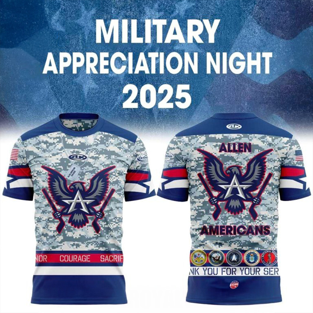 Allen Americans x Military Appreciation Night Shirt Americans Merch Christmas Gifts For Fans-1