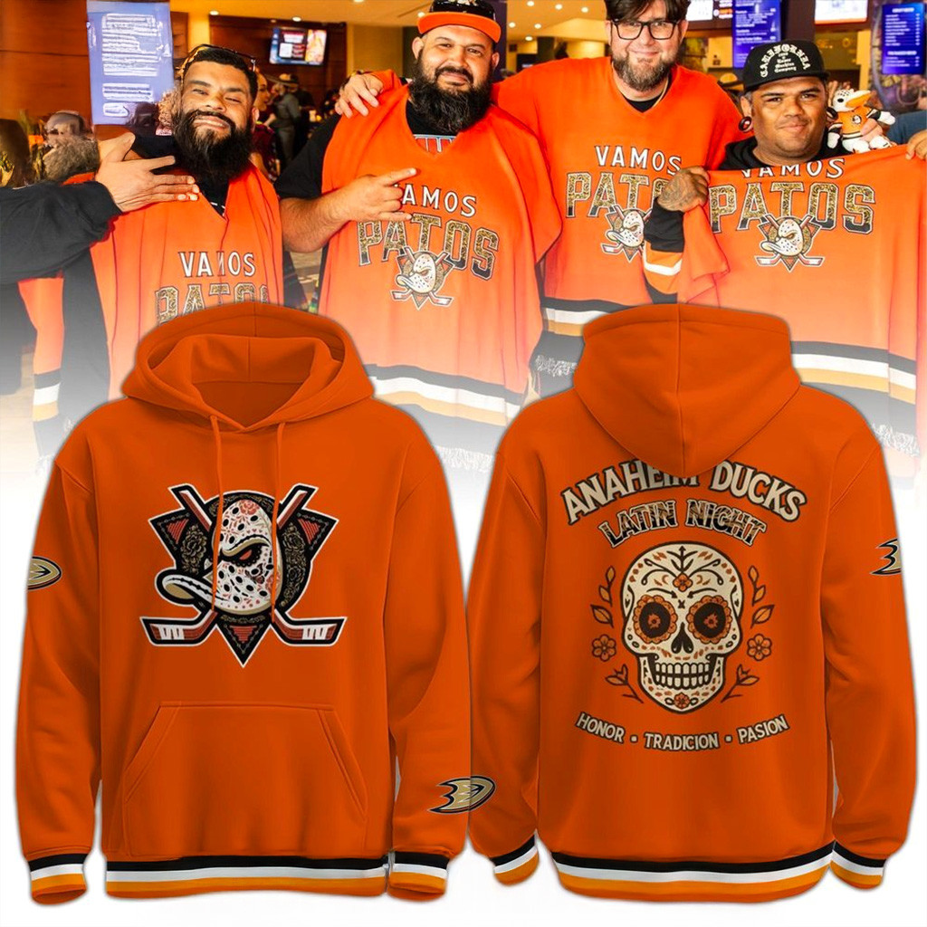 Anaheim Ducks Latin Night Hoodie Ducks Merch Christmas Gift Ideas For Him-1