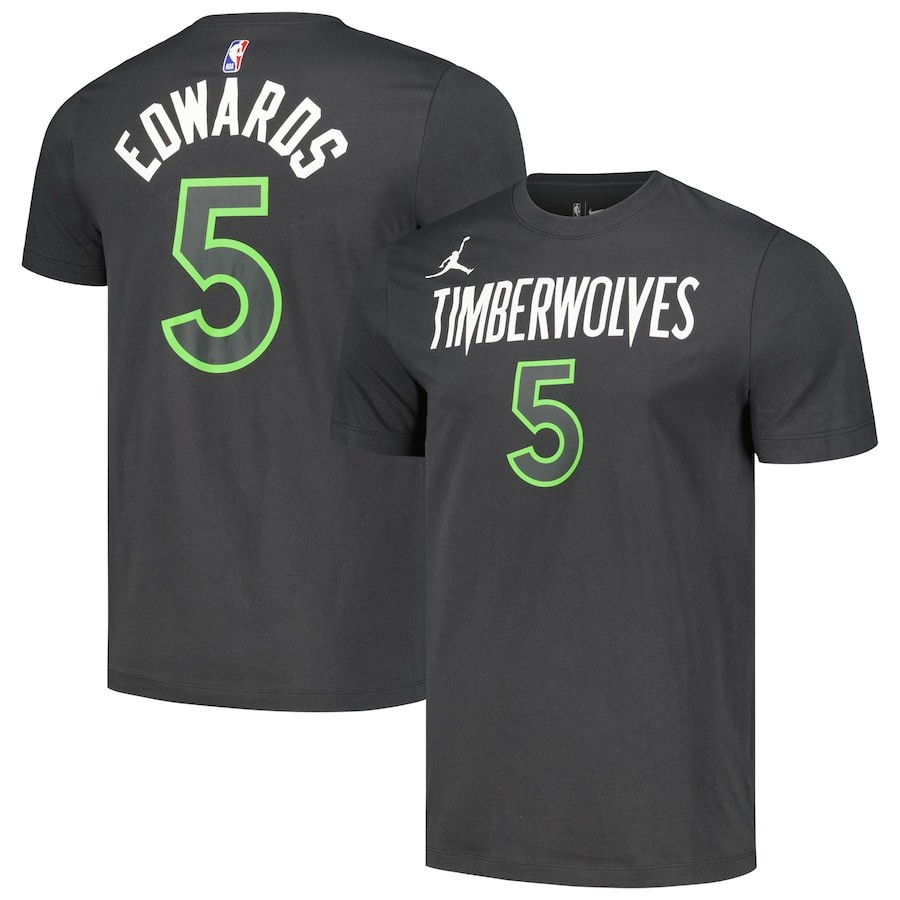 Anthony Edwards T-Shirt Minnesota Timberwolves Jordan Name & Number Shirt Fan Gifts-1