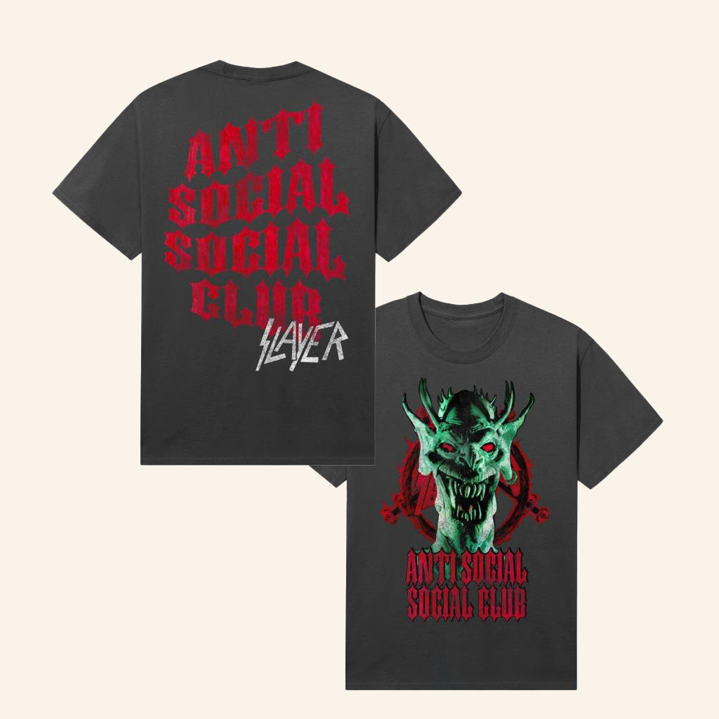 Anti Social Social Club Merch ASSC X Slayer Evil Club Shirt Gifts For Dudes-1