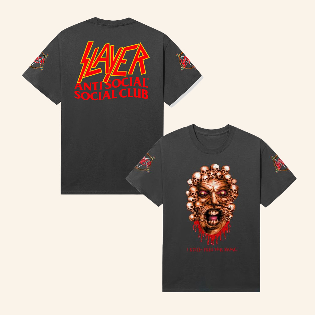 Anti Social Social Club Merch ASSC X Slayer Multi Social T-Shirt Gifts For Friends-1