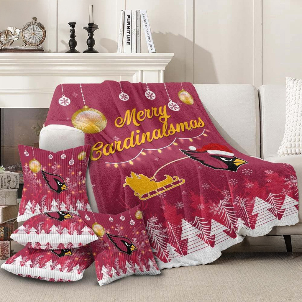 Arizona Cardinals Football 2025 NFL Christmas Blanket Cardinals Merch Christmas Sofa Decor-1