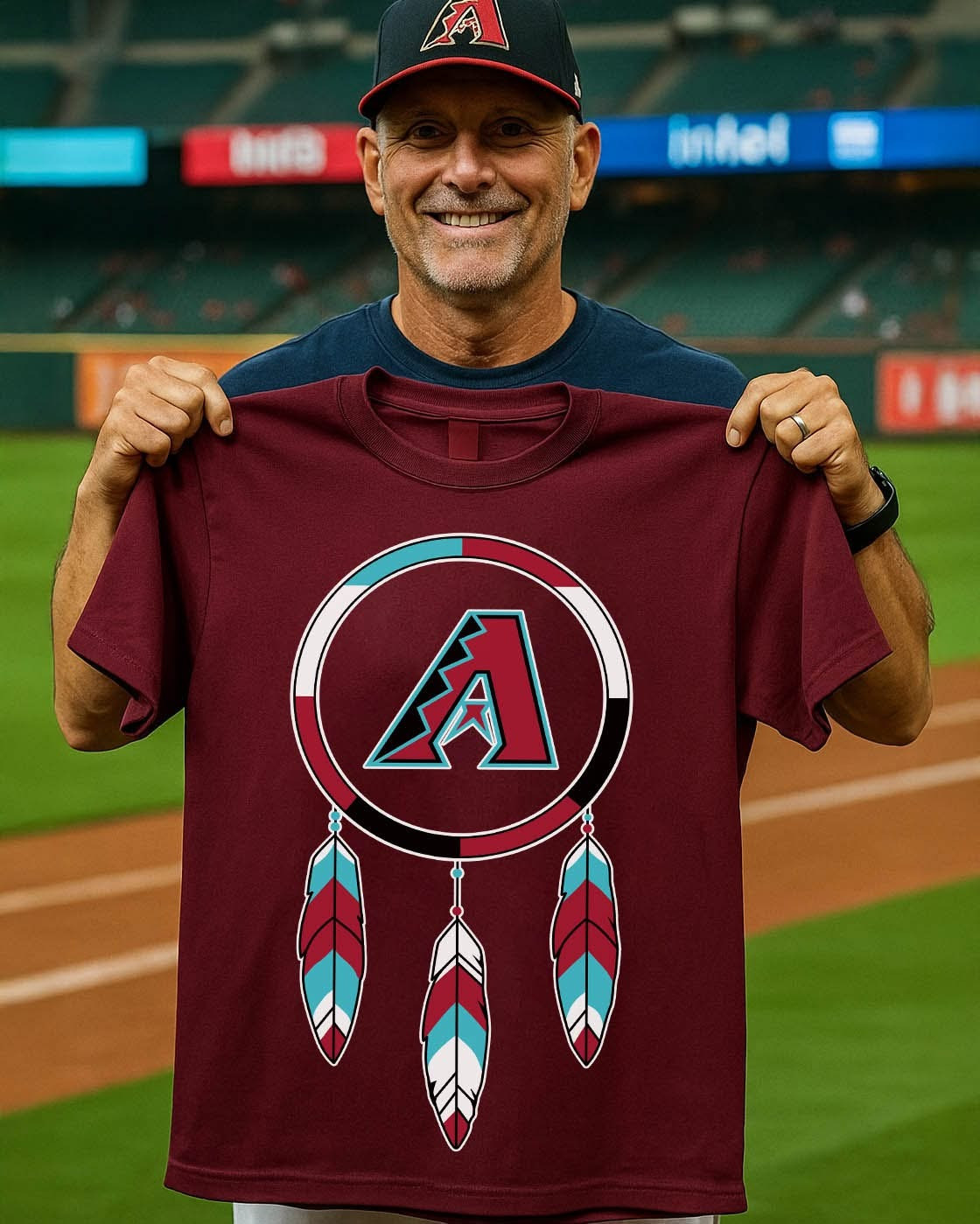 Arizona Diamondbacks Dreamcatcher Native American T-Shirt Best Gifts For Dbacks Fans-1