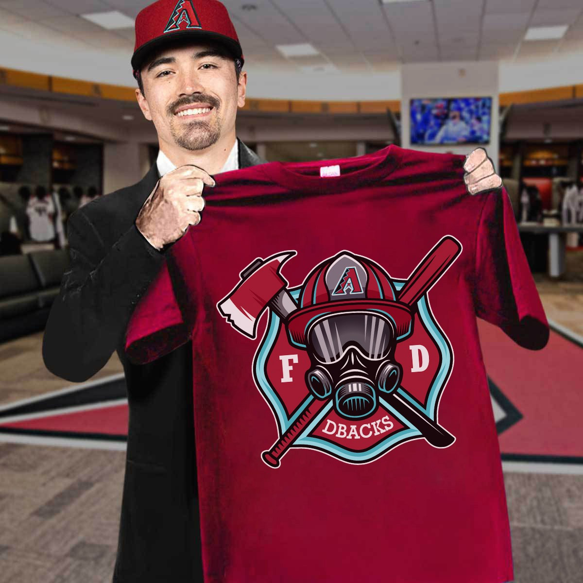 Arizona Diamondbacks Firefighters Fire Dept T-Shirt Honor Fireman Gifts For Baseball Fans-1