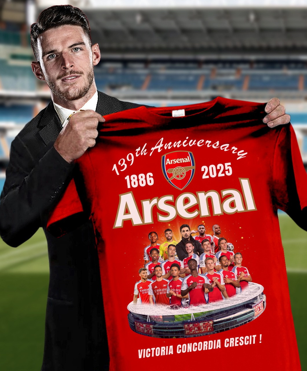 Arsenal 139Th Anniversary 1886 2025 T-Shirt Victoria Concordia Crescit Gifts For Fans-1
