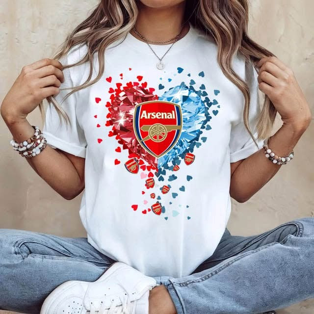 Arsenal Heart Women's T-Shirt Soccer Fan Merch F.C. Arsenal Gifts For Her-1