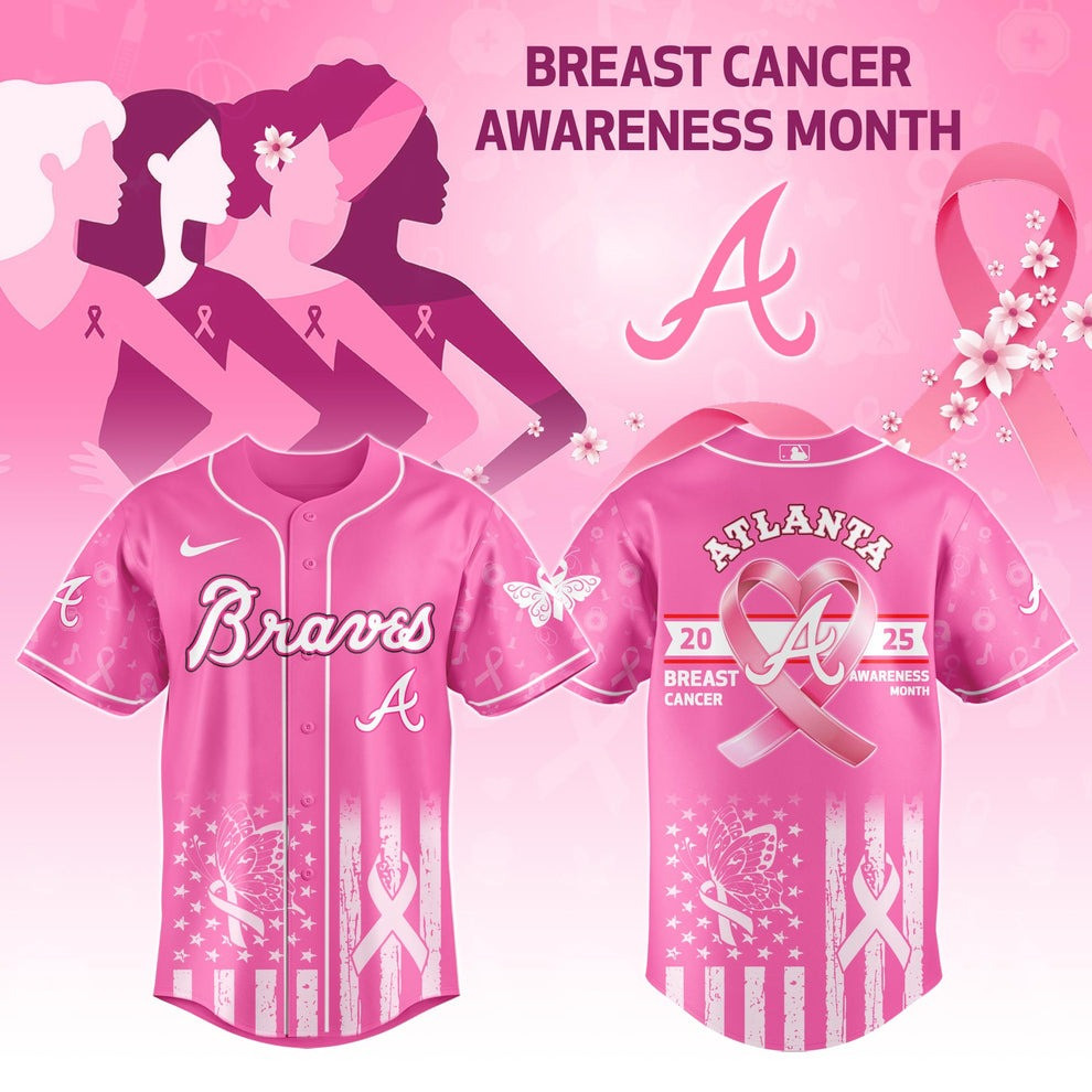 Atlanta Braves Breast Cancer Awareness Month Jersey 2025 Pink MLB Merch Braves Fan Gifts-1