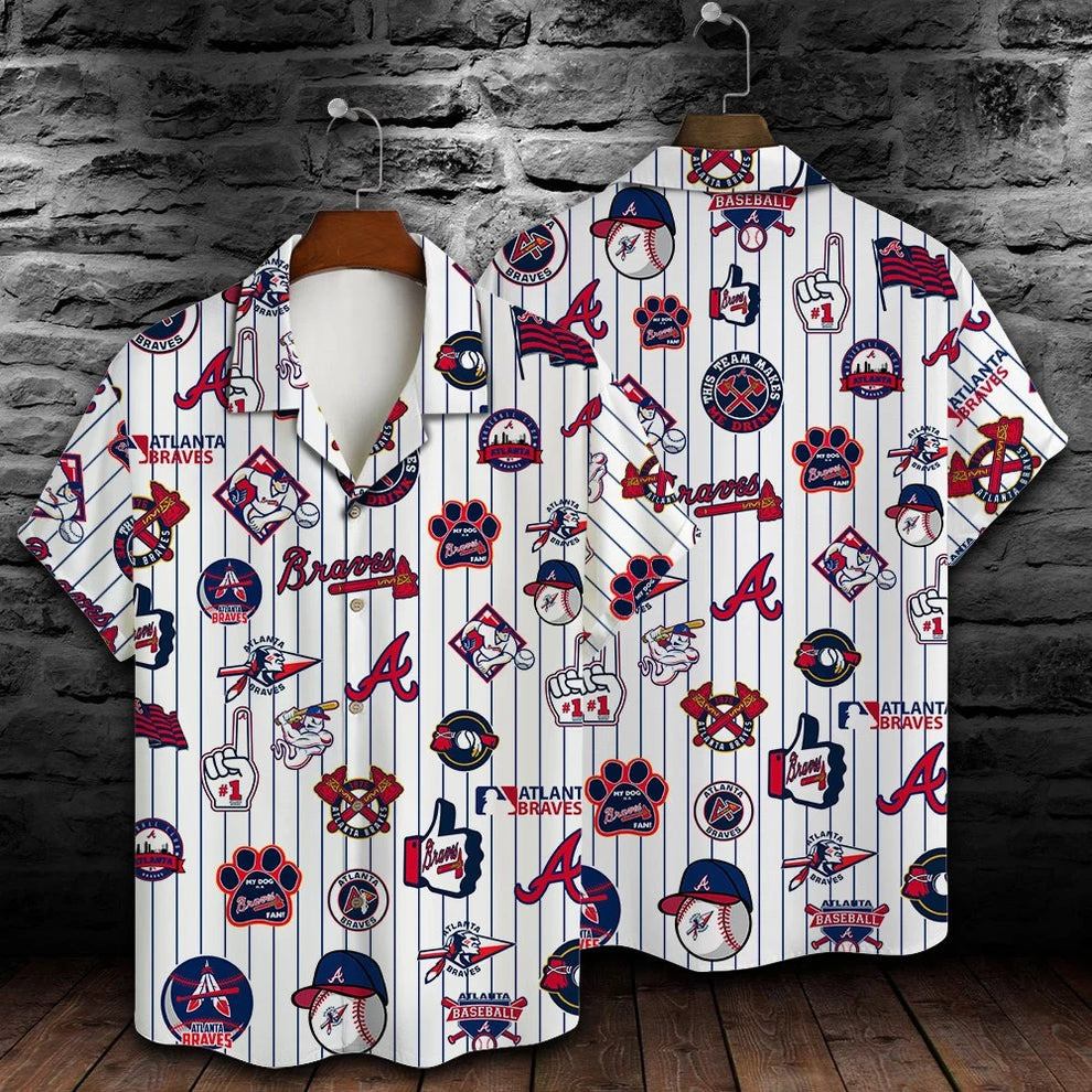 Atlanta Braves Hawaiian Shirt Dog Paw Aloha Shirt Unique Atlanta Braves Gifts For Fans-1