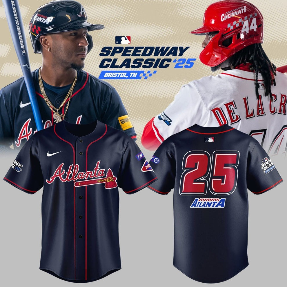 Atlanta Braves Nike MLB Speedway Classic '25 Jersey 2025 Baseball Fan Merch Gifts For Him-1