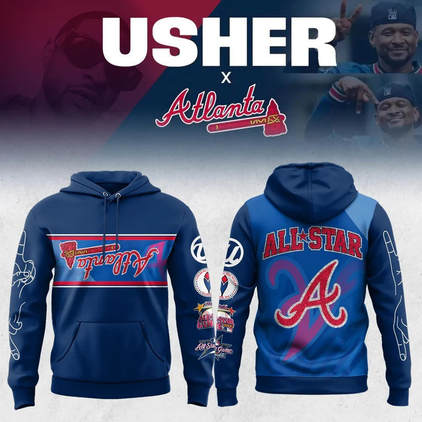 Atlanta Braves Peace Up A Town Down Usher Hoodie Baseball MLB All-Star Game Fan Merch-1