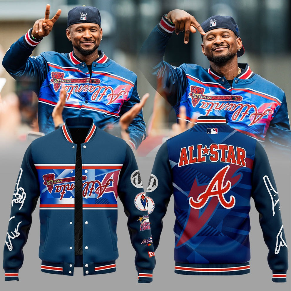 Atlanta Braves Peace Up A Town Down Usher Varsity Jacket MLB All Star Game Fan Merch-1