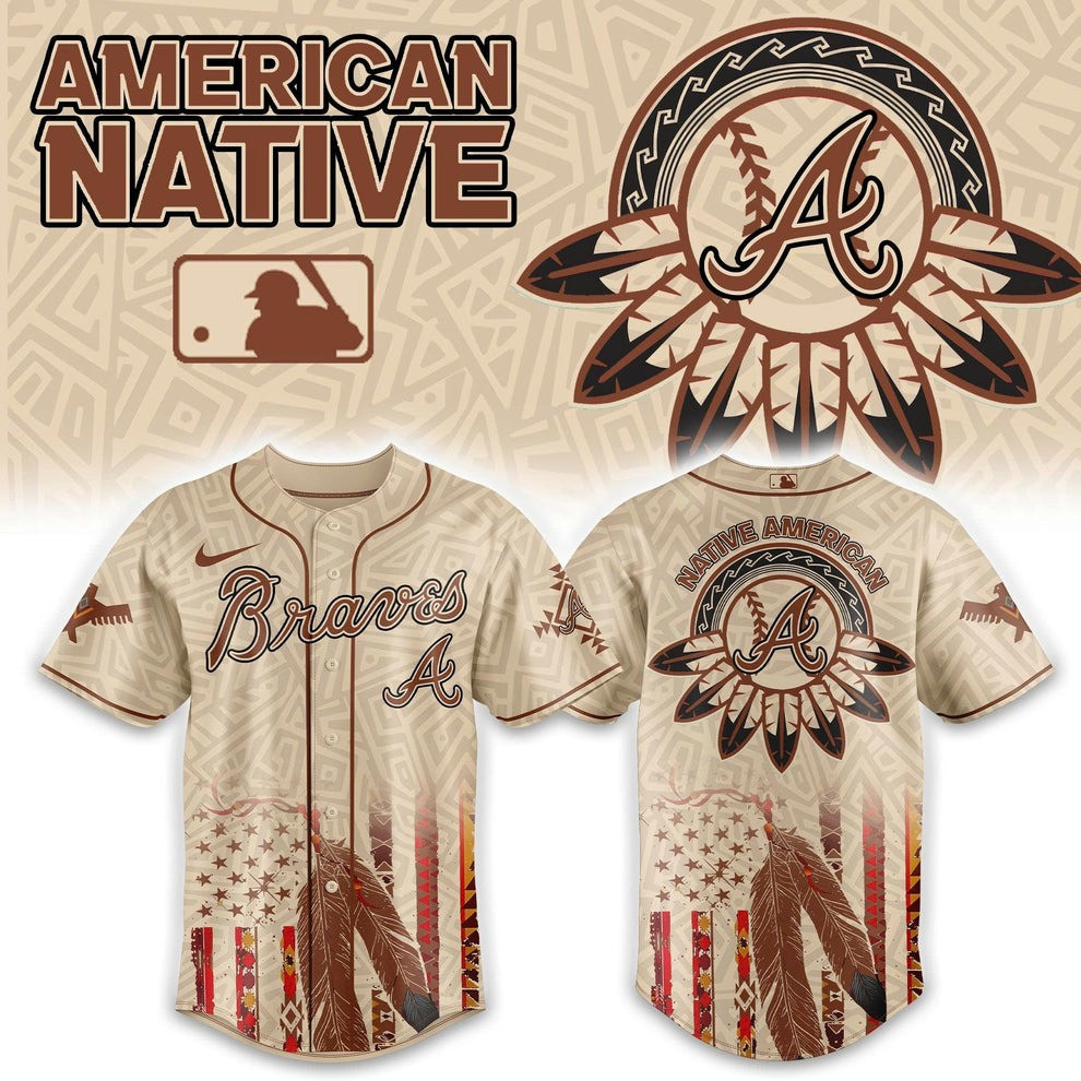 Atlanta Braves x Native American Heritage 2025 Baseball Jersey Braves Fan Gifts For Dad-1