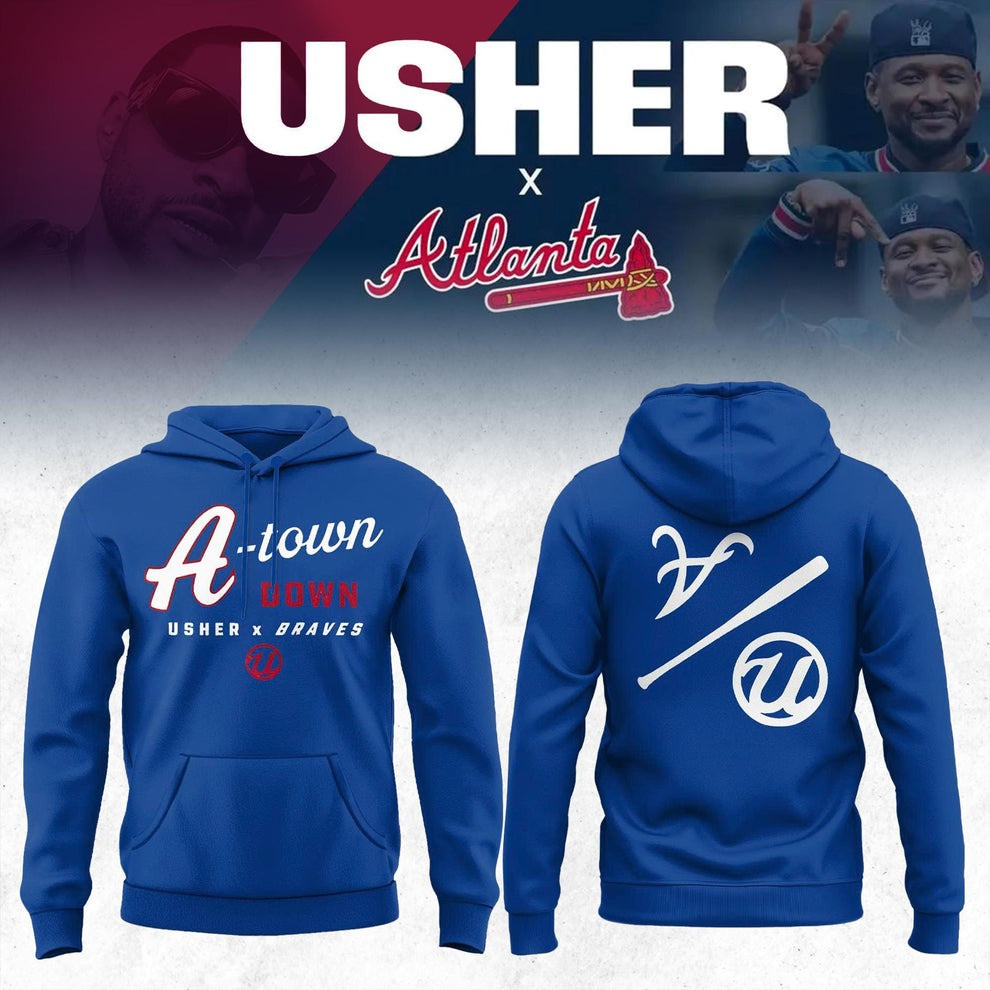 Atlanta Braves x Usher Night 2025 Hoodie Peace Up A Town Down Usher MLB Baseball Fan Gifts-1