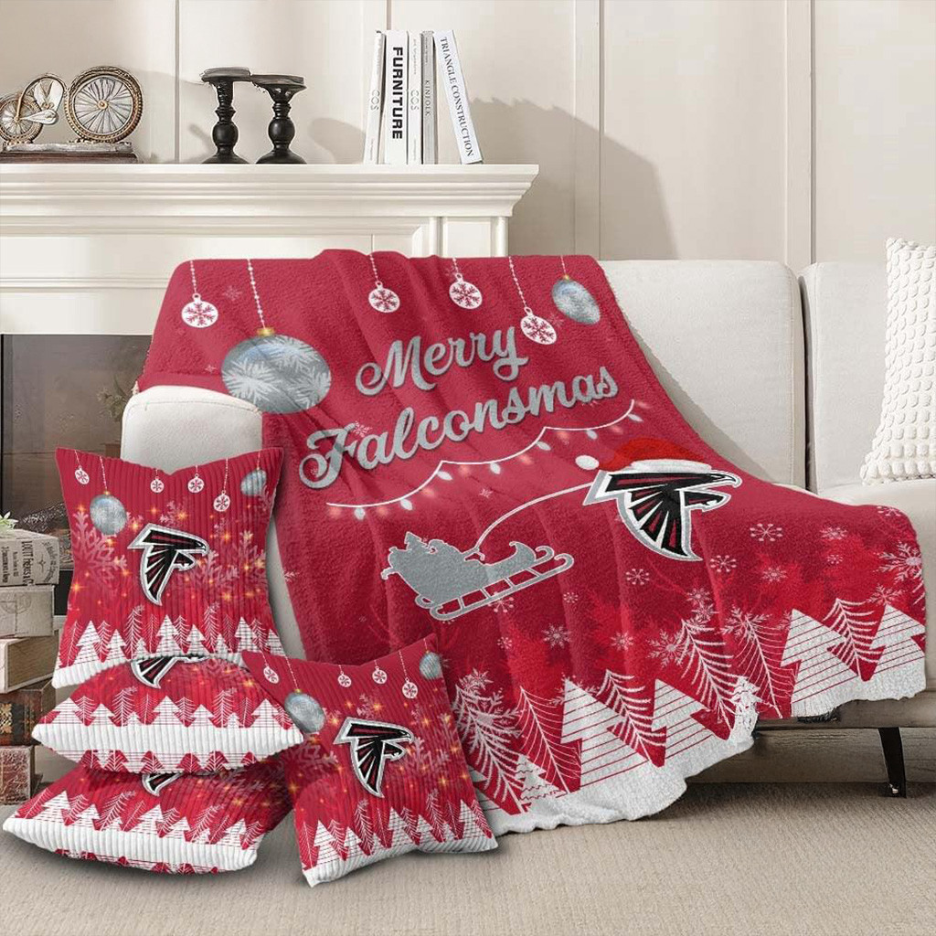 Atlanta Falcons Football 2025 NFL Christmas Blanket Falcons Merch Christmas Sofa Decor-1