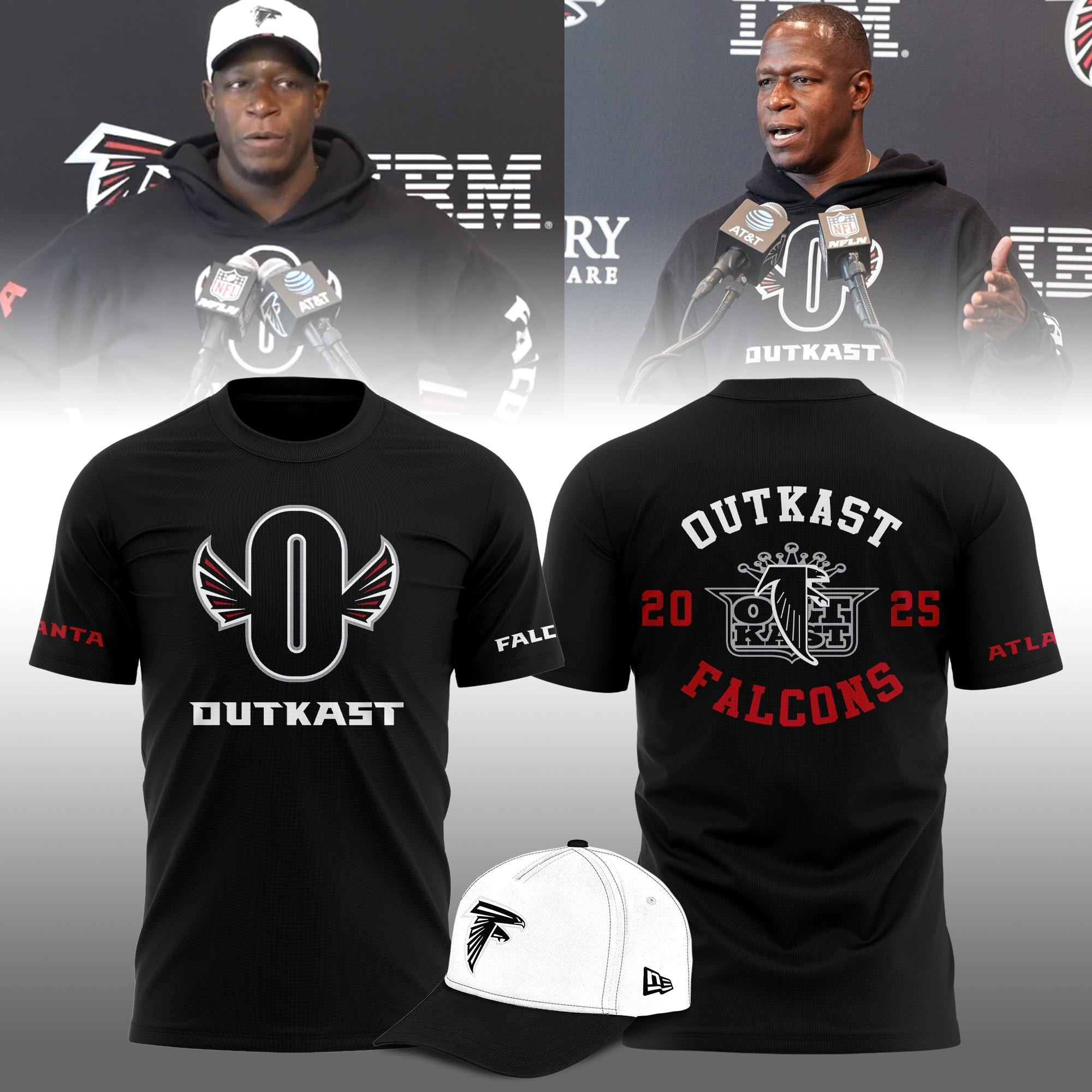 Atlanta Falcons x Outkast 2025 T-Shirt Unique Atlanta Falcons Gifts For Fans-1