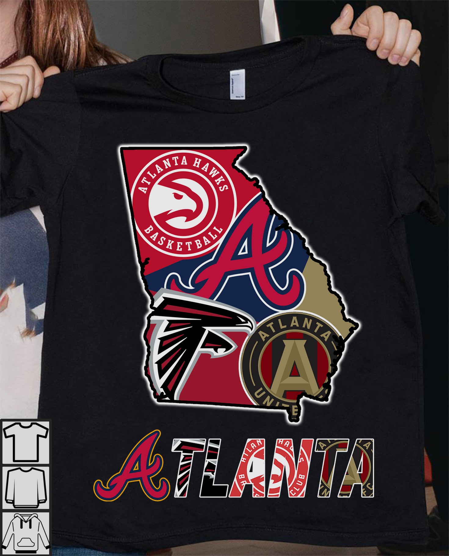 Atlanta Sports Teams Maps T-Shirt Support Atlanta Sports Teams Fan Gift Ideas-1