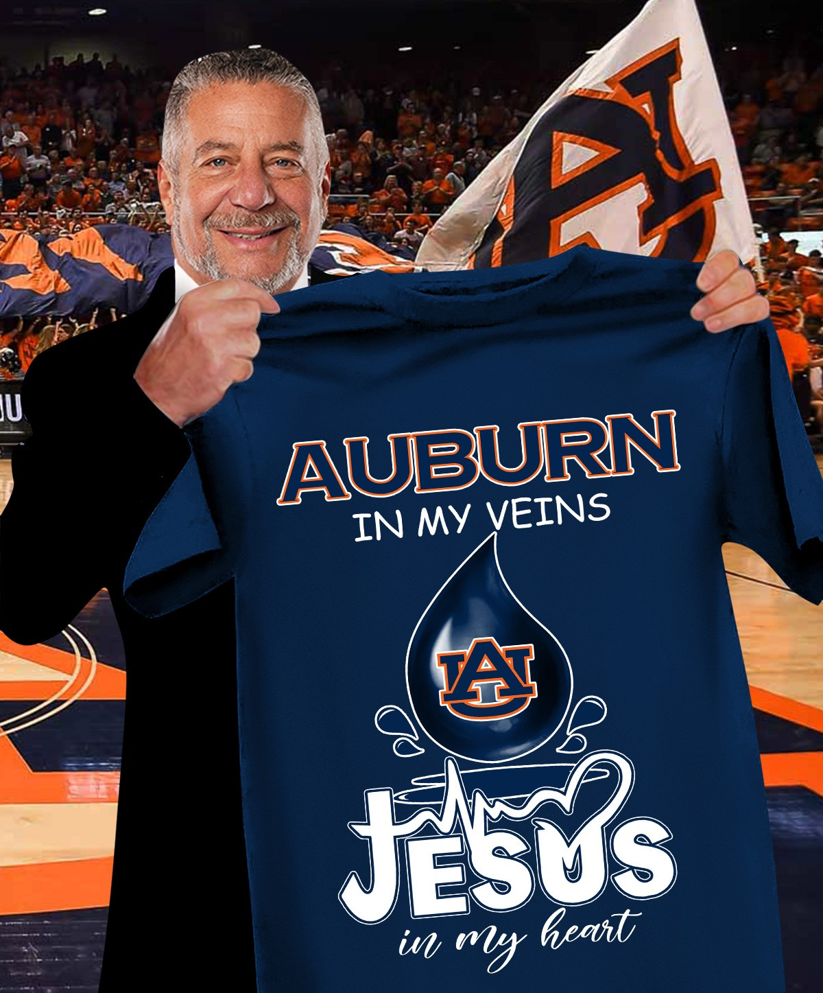 Auburn In My Veins Jesus In My Heart Shirt Basketball Faith Gifts For Auburn Tigers Fans-1