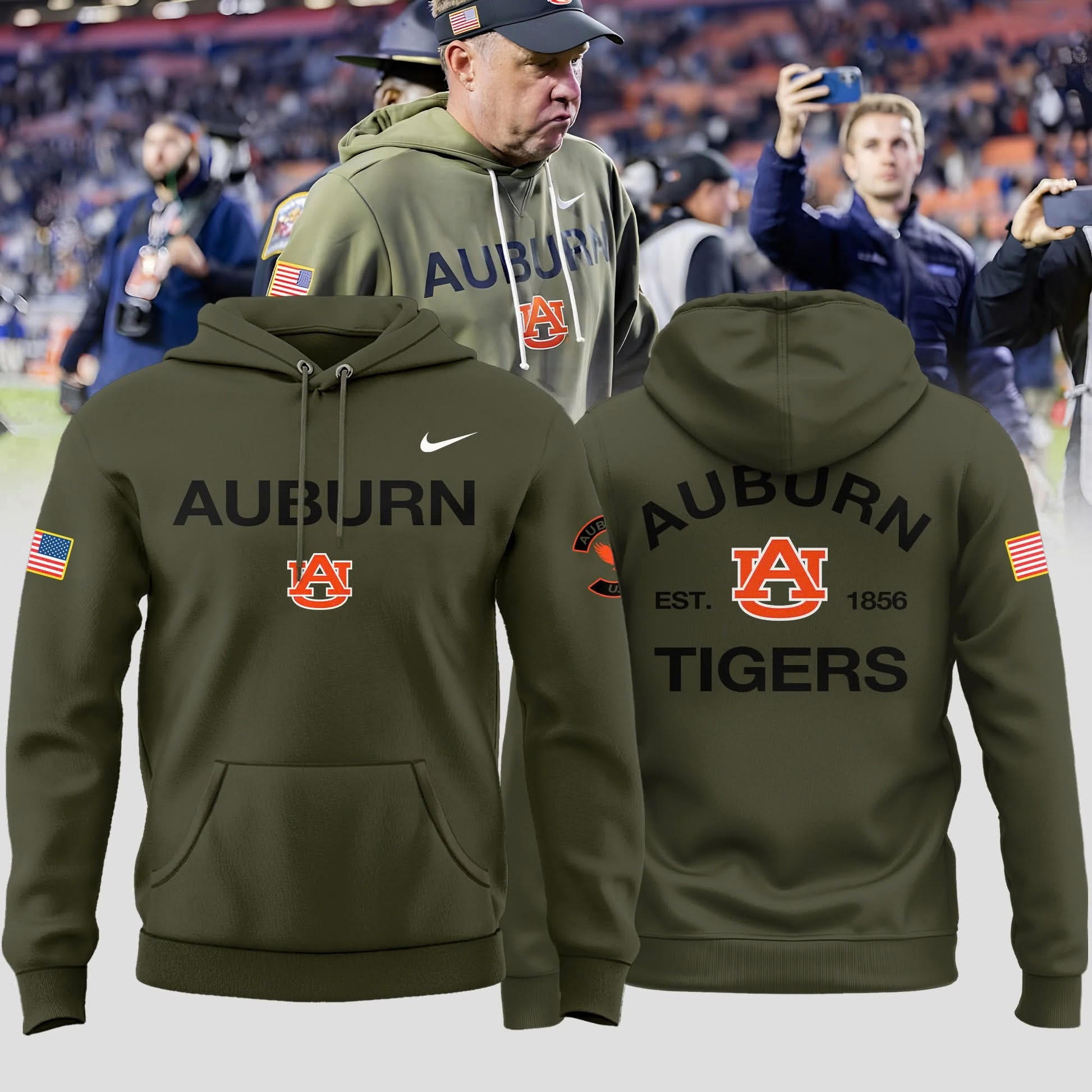 Auburn Tigers Est 1856 Hoodie Great Auburn Present Ideas For Football Fan-1