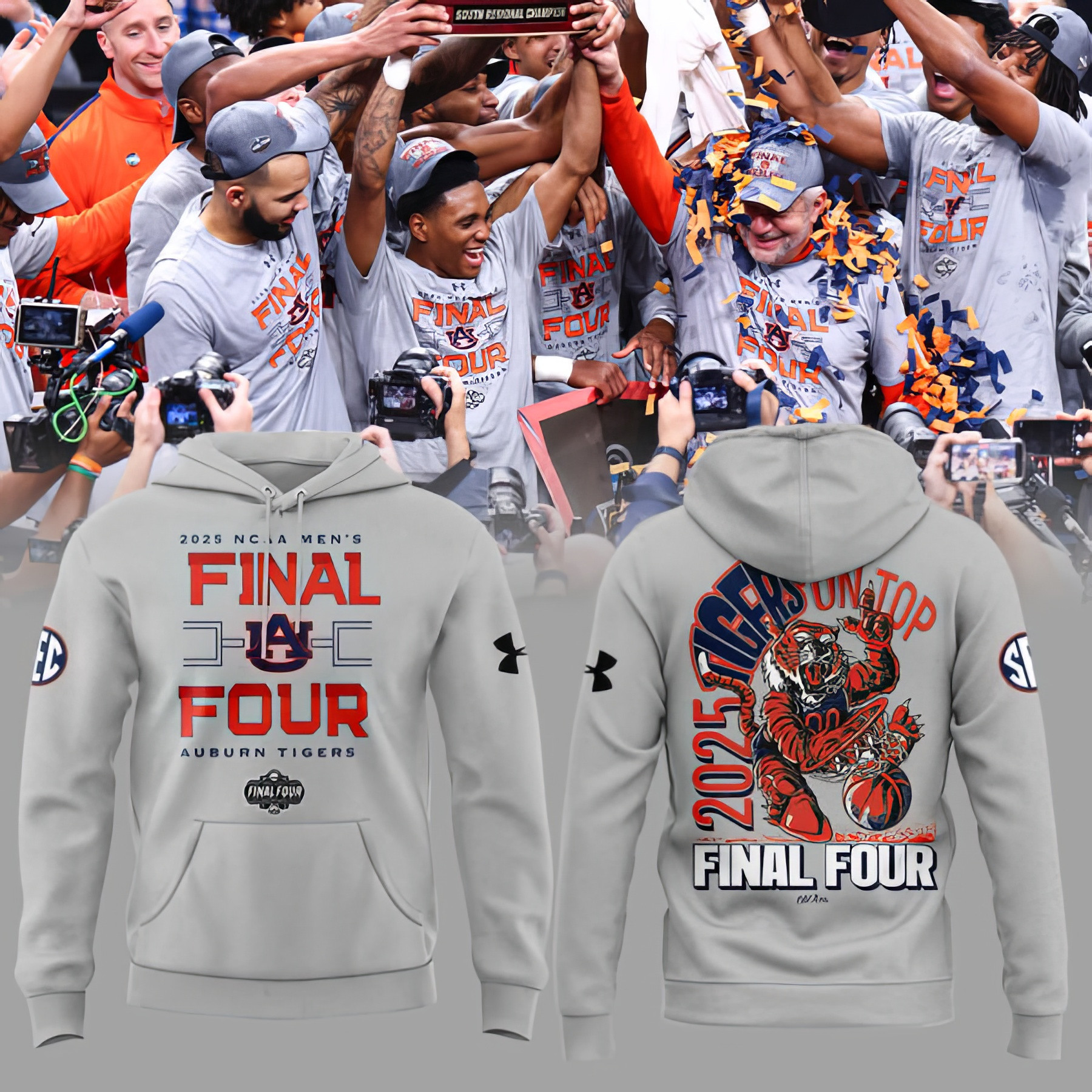 Auburn Tigers Final Four Hoodie 2025 NCAA Men's Basketball Best Gifts For Auburn Fans-1