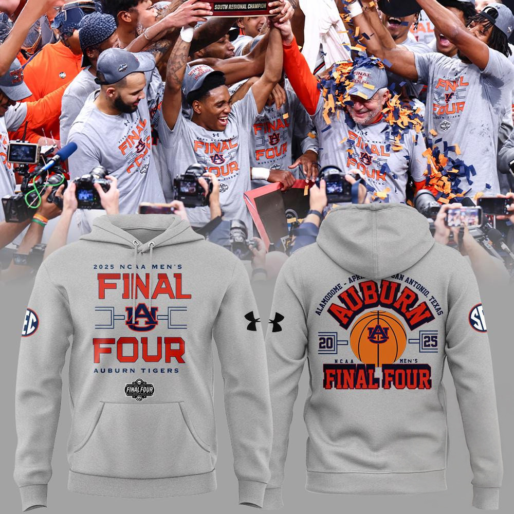 Auburn Tigers Men's Basketball 2025 Final Four Hoodie Best Gifts For Basketball Lovers-1