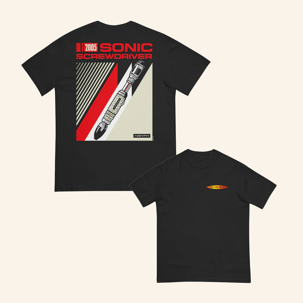 BBC Merch Doctor Who Sonic Screwdriver Ninth Shirt Birthday Gift For Husband-1