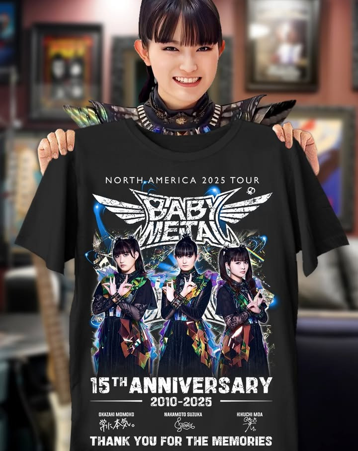 Babymetal North America Tour 2025 Merch T-Shirt 15Th Anniversary Thank You For The Memories-1