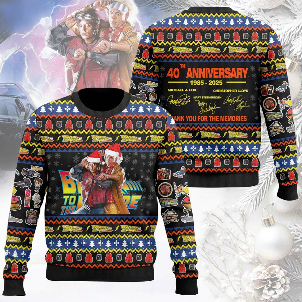 Back To the Future 40th Anniversary 1985 2025 Thank You For The Memories Sweater Fan Merch-1