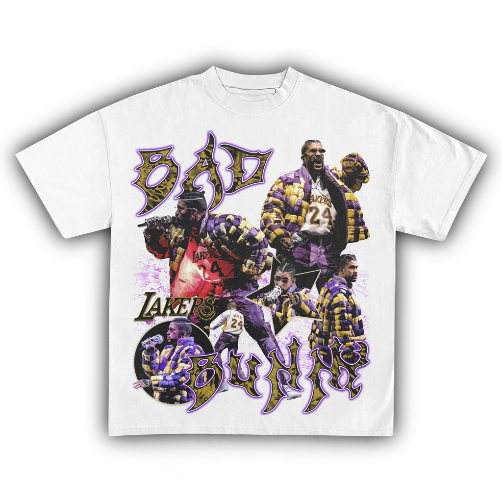 Bad Bunny Lakers T-Shirt Fan Merch Christmas Presents For Music Lovers-1