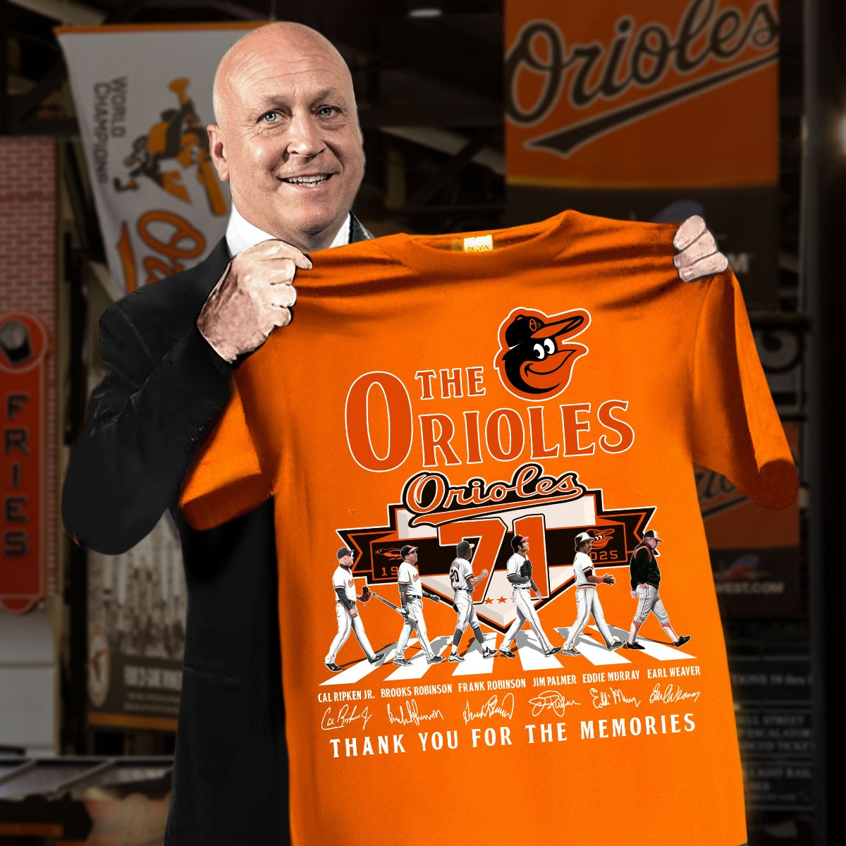 Baltimore Orioles 71St Anniversary 1954-2025 T-Shirt Thank You For The Memories Fan Gifts-1