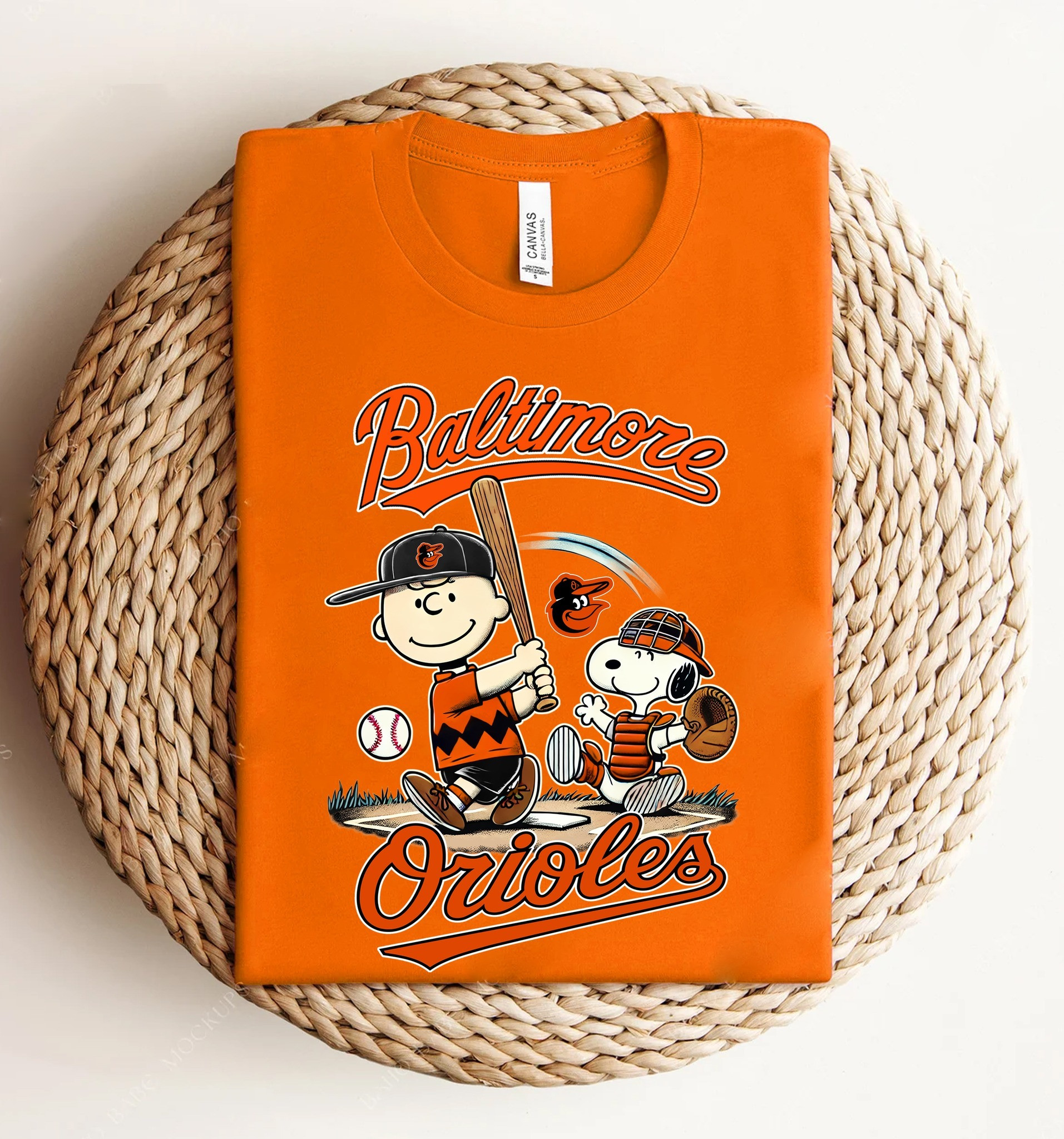 Baltimore Orioles Charlie Brown Snoopy Peanuts T-Shirt Cute Gifts For Baseball Lovers Fans-1