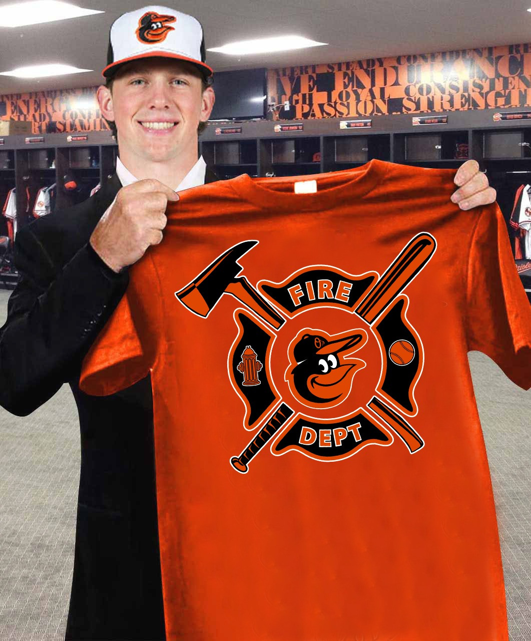 Baltimore Orioles Firefighter Fire Dept Shirt Honor Firefighter Night Baseball Fan Gifts-1