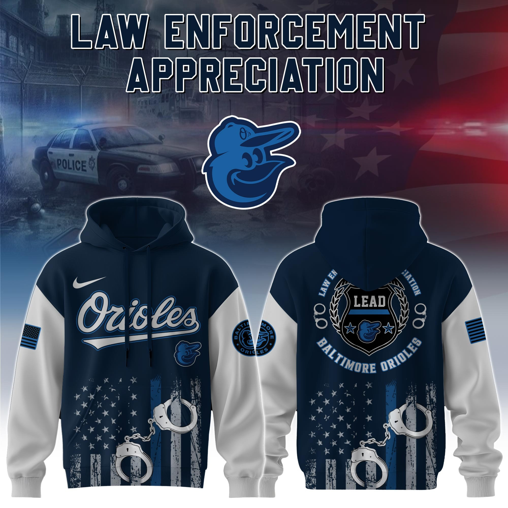 Baltimore Orioles MLB Law Enforcement Appreciation Day Hoodie Thin Blue Line Apparel Gifts-1 Baltimore Orioles MLB Law Enforcement Appreciation Day Hoodie Thin Blue Line Apparel Gifts-1
