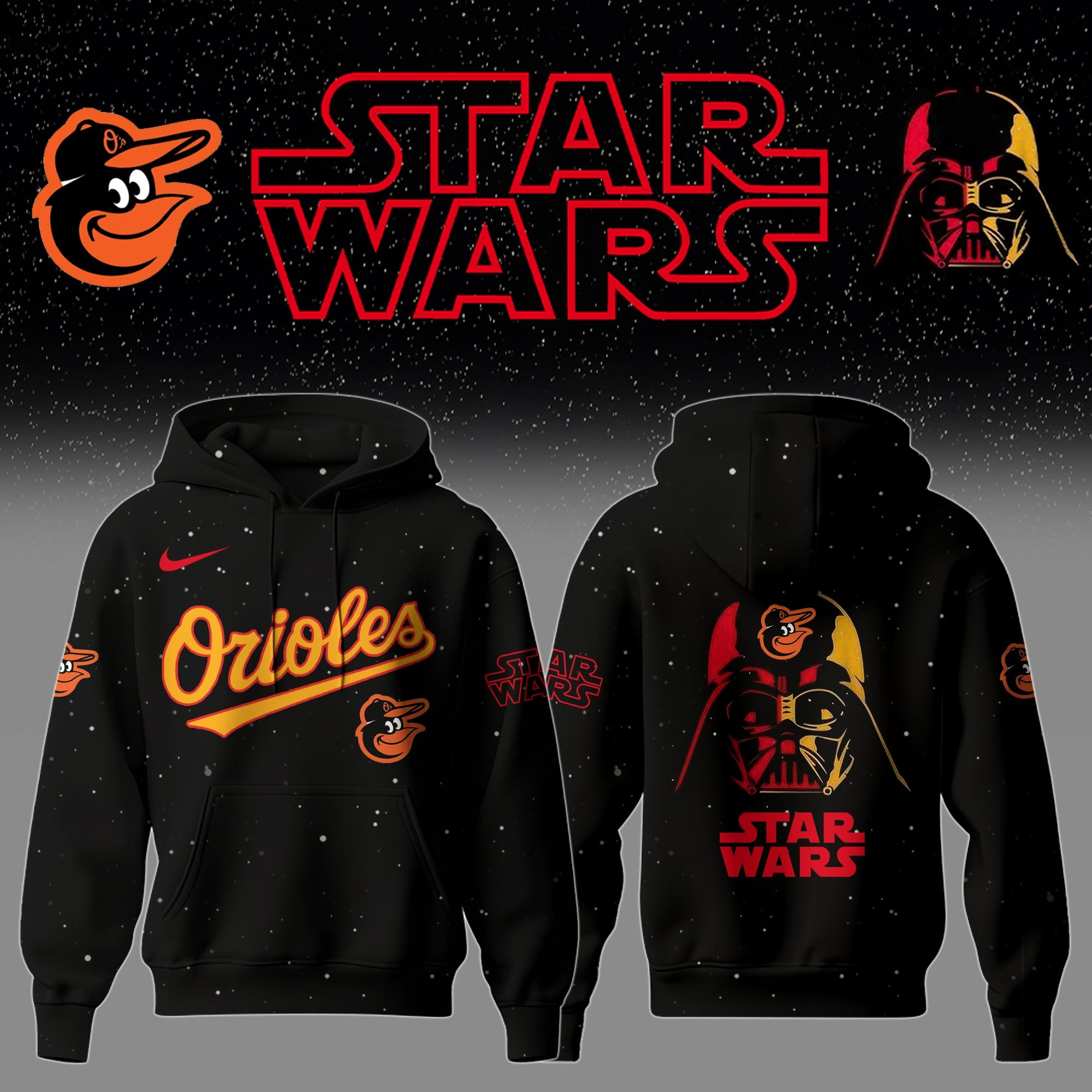 Baltimore Orioles x Star Wars Night Hoodie Merch Unique Best Gifts For Orioles Fans-1 Baltimore Orioles x Star Wars Night Hoodie Merch Unique Best Gifts For Orioles Fans-1