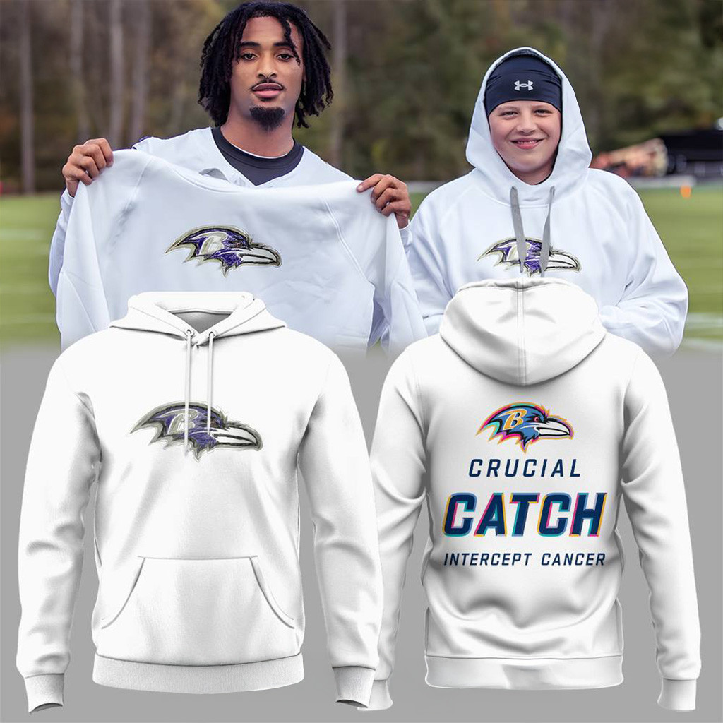 Baltimore Ravens Crucial Catch Intercept Cancer 2025 Hoodie Ravens Merch Christmas Gifts For Fan-1
