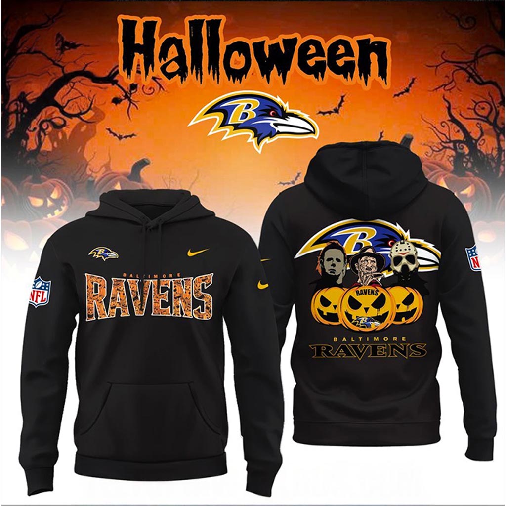 Baltimore Ravens Halloween 2025 Hoodie Baltimore Ravens Merch Haloween Gift For Fans-1