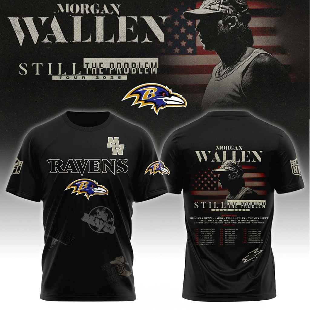 Baltimore Ravens x Morgan Wallen Still The Problem Tour 2026 T-Shirt Ravens Merch Dad Gifts-1